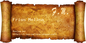 Friss Melina névjegykártya